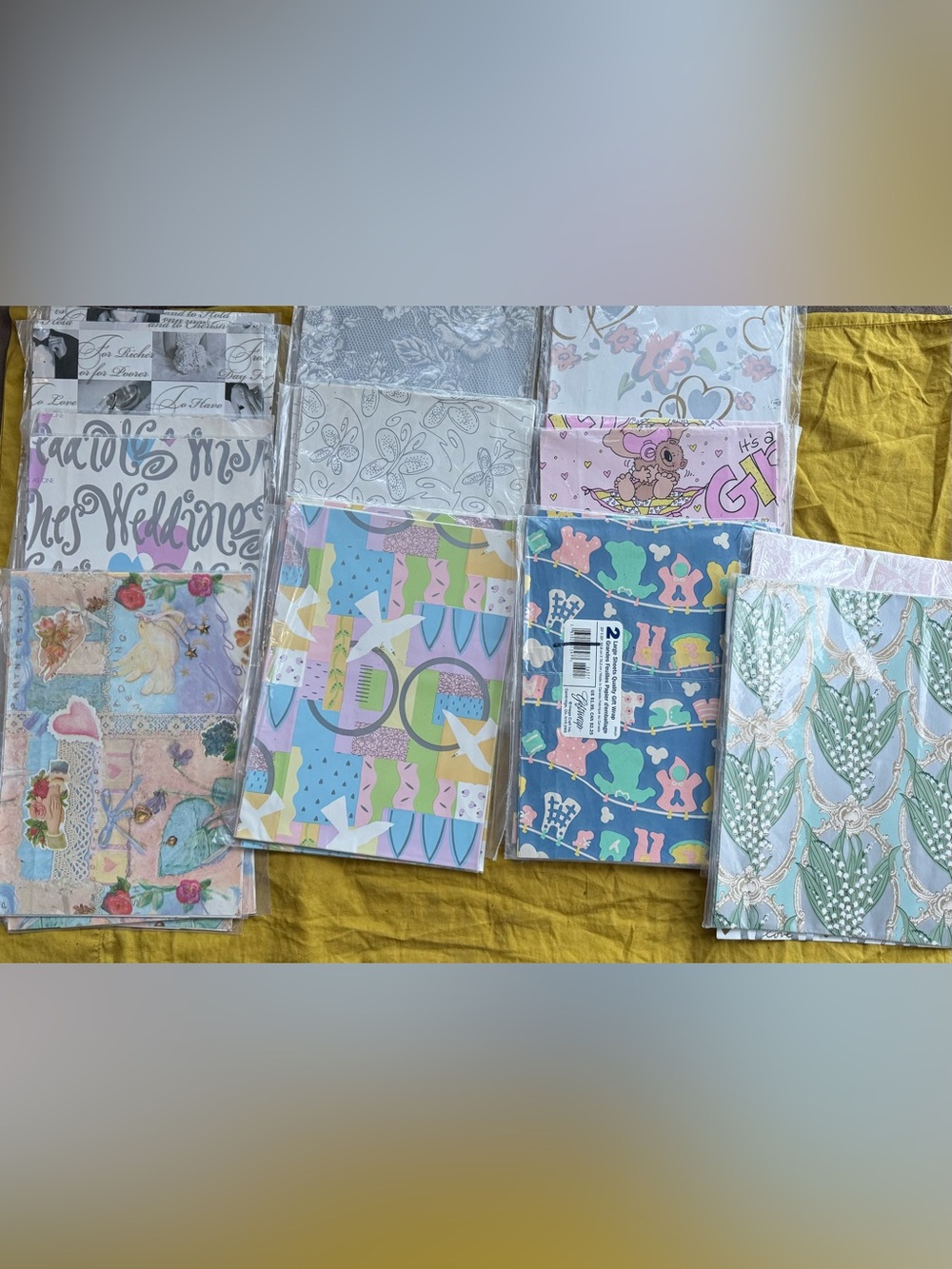2/$20 Deal ✨Vintage Wrapping Paper Lot - New in Plastic - Vintage Gifts✨